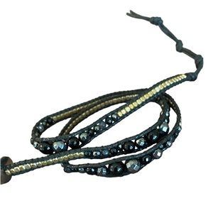 Black & Gold Wrap Bracelet